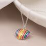 Sterling Silver Rainbow Heart Necklace, thumbnail 2 of 12