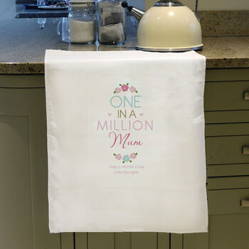Personalised One In A Million White Tea Towel, 2 of 8