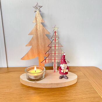 Santa And Christmas Tree Wooden Decoration, 3 of 4