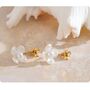 Monaco D’or Gold Pearl Daisy Flower Drop Hoop Earrings, thumbnail 3 of 3
