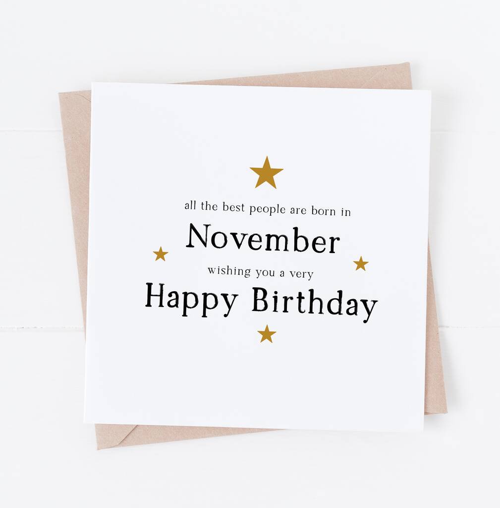 Happy November Birthday Card, 1 of 2