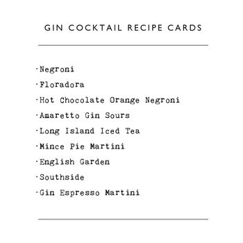 Gin Cocktail Recipe Cards, 2 of 9