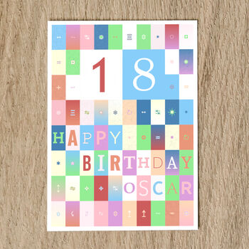 Personalised 18th Birthday Card Age And Name, 6 of 10