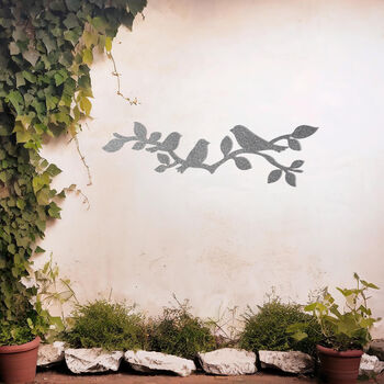 Birds On Branch Metal Wall Art For Garden And Home Decor Gift, 10 of 10