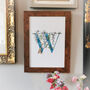 W Is For Wisteria Botanical Print, Personalised, thumbnail 7 of 9