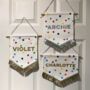 Personalised Fabric Name Banner With Rainbow Polka Dots, thumbnail 4 of 7