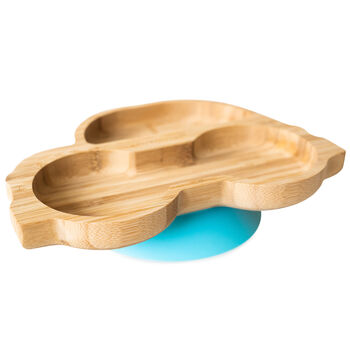 Bamboo Car Plate With Suction Base Blue, 4 of 4