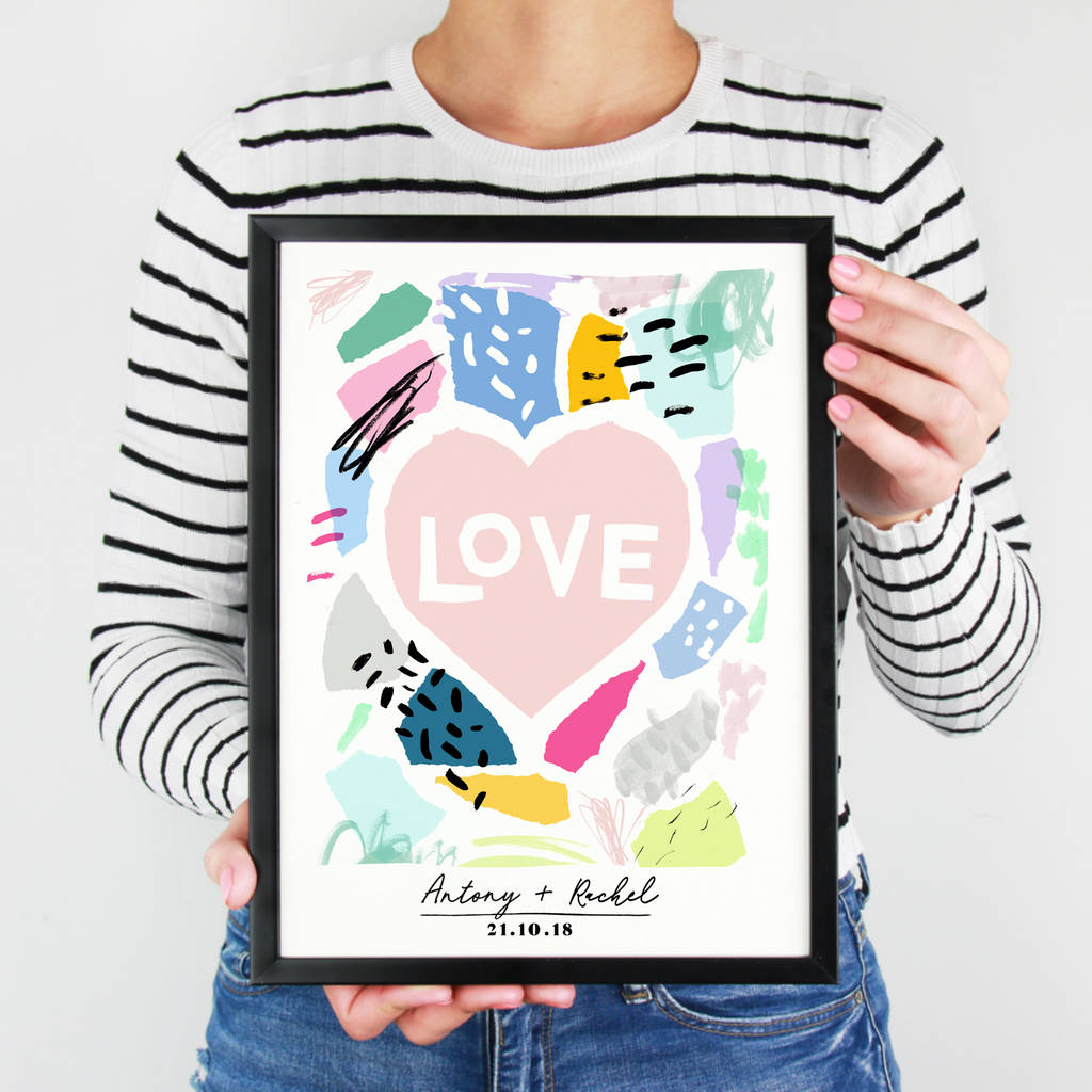 Abstract Colour Block 'Love' Print, 1 of 6