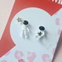 Asymmetrical Astronaut And Star Stud Earrings, thumbnail 1 of 3