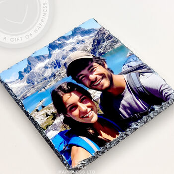 Premium Square Rock Photo Slate Personalised Photo Gift, 9 of 12