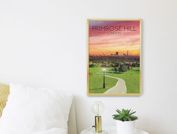 Primrose Hill London Skyline Travel Poster Art Print, 3 of 8