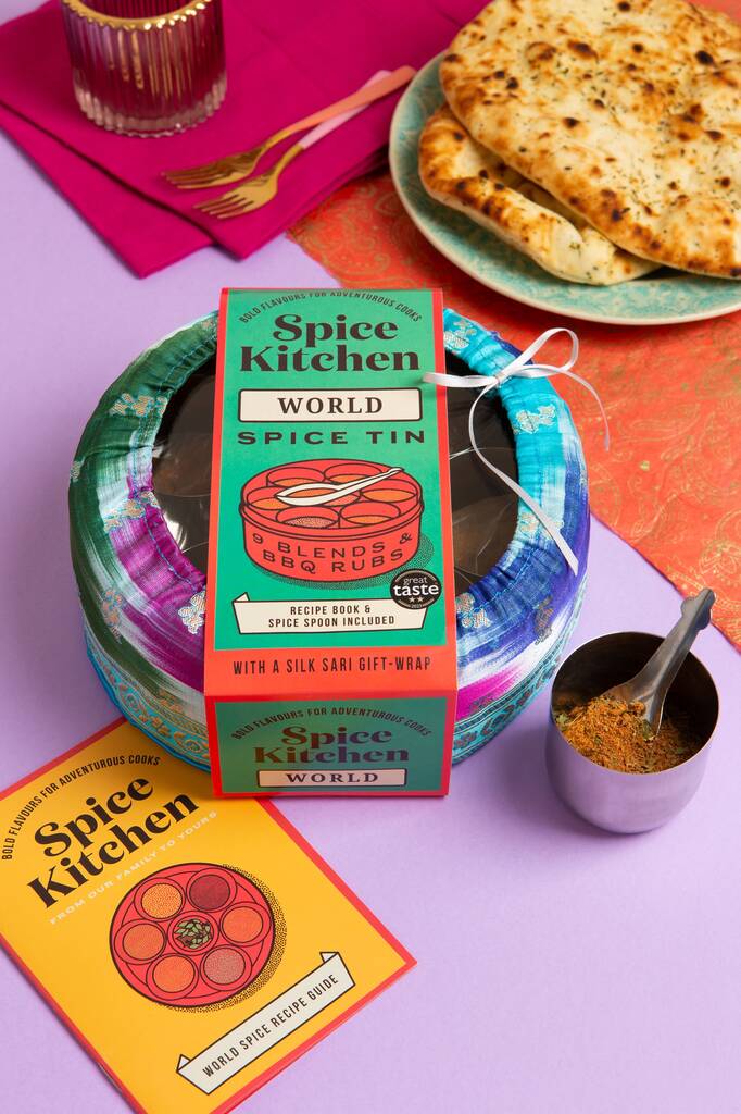 World Spice Tin With Sari Wrap, 1 of 3