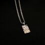 Gold Plated Rectangle Hammered Pendant Necklace For Men Stainless Steel Chain, thumbnail 7 of 12