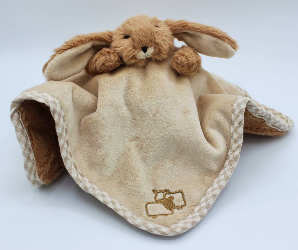 Brown Bunny Finger Puppet Soother, Personalised, 1 of 5