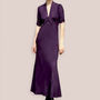Maxi Dress In Currant Crepe, thumbnail 1 of 3