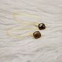 Smoky Quartz Gold Plated Sterling Silver Earrings, thumbnail 3 of 8