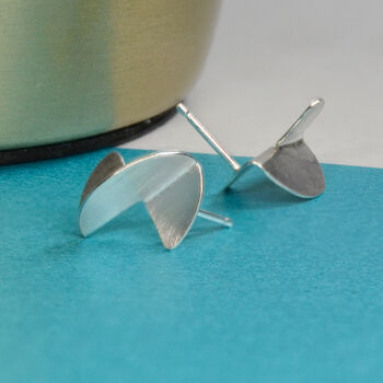 'Bauhaus' Handmade Sterling Silver Stud Earrings, 3 of 9