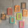 Upcycled Hand Painted Stripe Eco Wooden Photo Frame, thumbnail 2 of 12