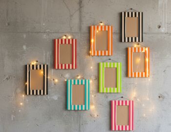 Upcycled Hand Painted Stripe Eco Wooden Photo Frame, 2 of 12