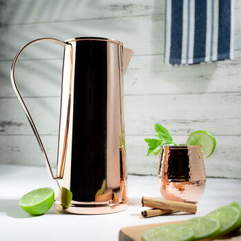 Handmade Solid Copper Pitcher, Tin Lined Inside, 5 of 9