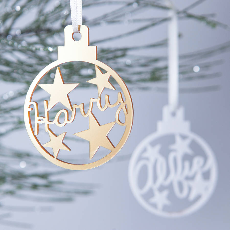 Personalised Star Christmas Bauble Decoration, 1 of 12