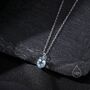 Tiny Genuine Blue Topaz Crystal Oval Pendant Necklace, thumbnail 1 of 10