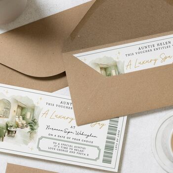 Personalised Auntie Luxury Spa Day Gift Voucher, 2 of 4