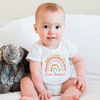 Personalised First Father's Day Rainbow Bodysuit, 2 of 9