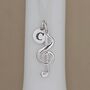 Personalised Sterling Silver Treble Clef Charm Necklace, thumbnail 2 of 5