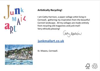 St Mawes Upcycled Collage Greetings Card, 3 of 3