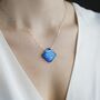 Blue Fused Glass Pendant Necklace, thumbnail 2 of 10