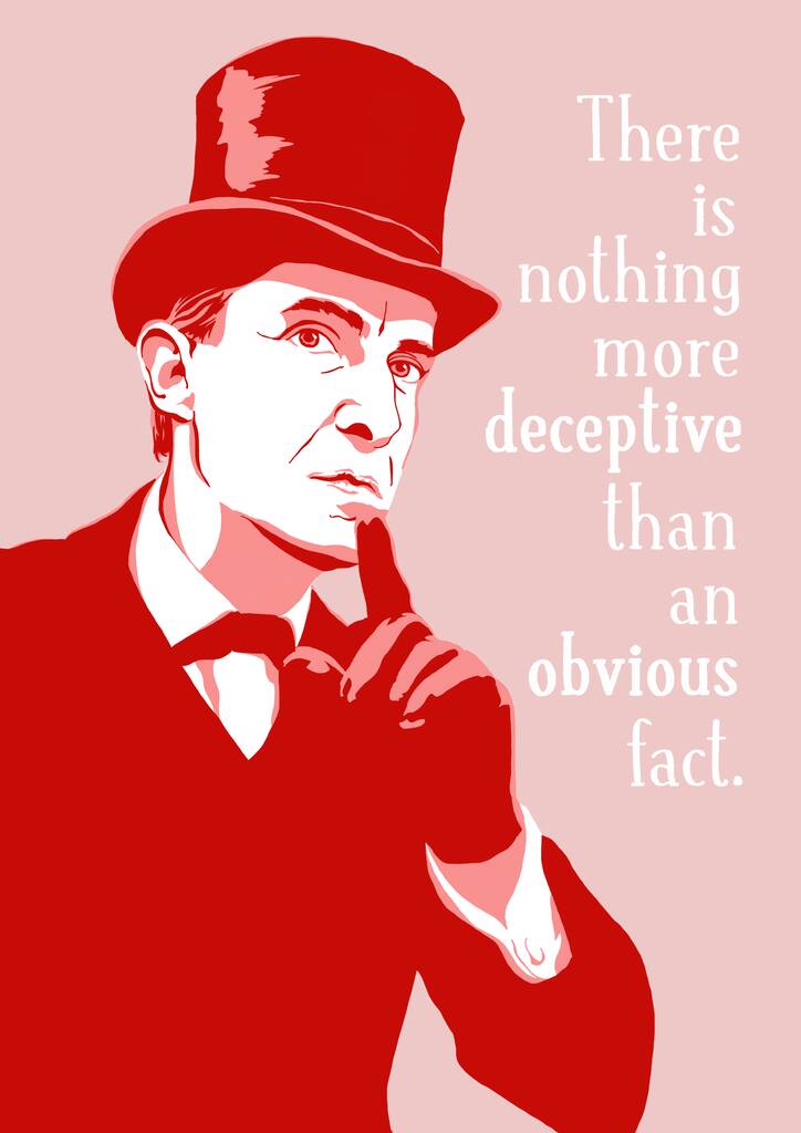 Sherlock Holmes Portrait Print And Quote, 1 of 7