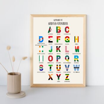 Alphabet Of African Countries + Flags Wall Art Poster, 5 of 6