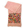 Hand Embroidered 100% Linen Scarf In Blush Pink Floral, thumbnail 4 of 6