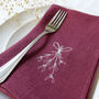 Embroidered Mistletoe Linen Napkins, thumbnail 2 of 6