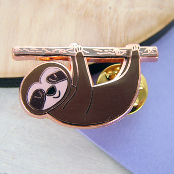 Sloth Enamel Pin Brooch Letterbox Gift, 2 of 5
