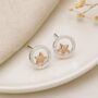 Silver And Rose Gold Halo Star Stud Earrings – 10mm, thumbnail 1 of 6