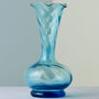 Vintage Glass Fluted Bud Vase / Candlestick Blue, thumbnail 3 of 3