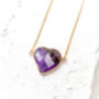 Amethyst Heart Necklace 18k Gold Plated Christmas Gift Present, thumbnail 5 of 6