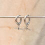 Chunky Huggie Hoops With Detachable T Bar Charm, thumbnail 1 of 2