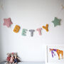 Punchneedle Personalised Name Garland With Stars, thumbnail 1 of 5