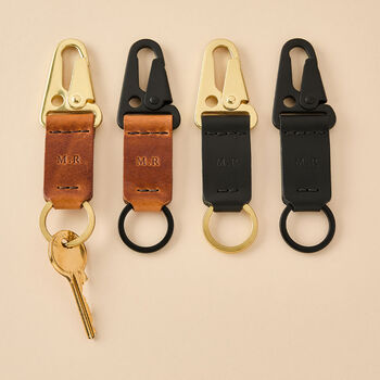 Personalised Leather Trigger Clip Keyring, 2 of 4