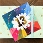 Colourful Cloud 13th Birthday Card, thumbnail 3 of 3