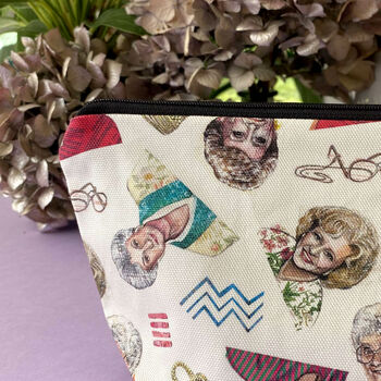 Golden Girls Zip Pouch, 80s Makeup Bag, Retro Pencil Case, 5 of 8