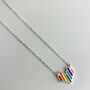 Sterling Silver Rainbow Heart Pendant Necklace, thumbnail 4 of 5