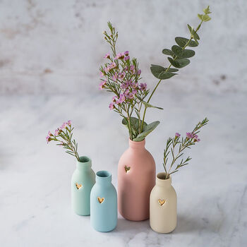 Pastel Bottle Vase With Gold Heart, 8 of 12