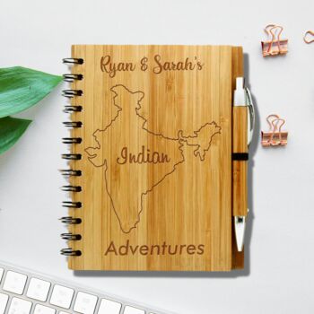 Personalised Bamboo Indian Adventures Travel Journal, 2 of 7