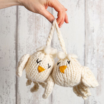 Two Little Turtle Doves Valentines Easy Knitting Kit, 2 of 11