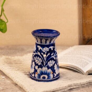 Floral Design Blue And White Oil Burner Handmade, 2 of 2