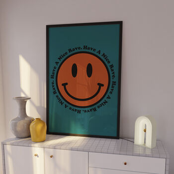 Acid Smiley Have A Nice Rave Print, 4 of 7